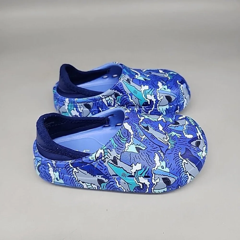 Toddler Boys' Size 7 Rowan Slip On Round Closed Toe Blue Water Shoes Cat & Jack